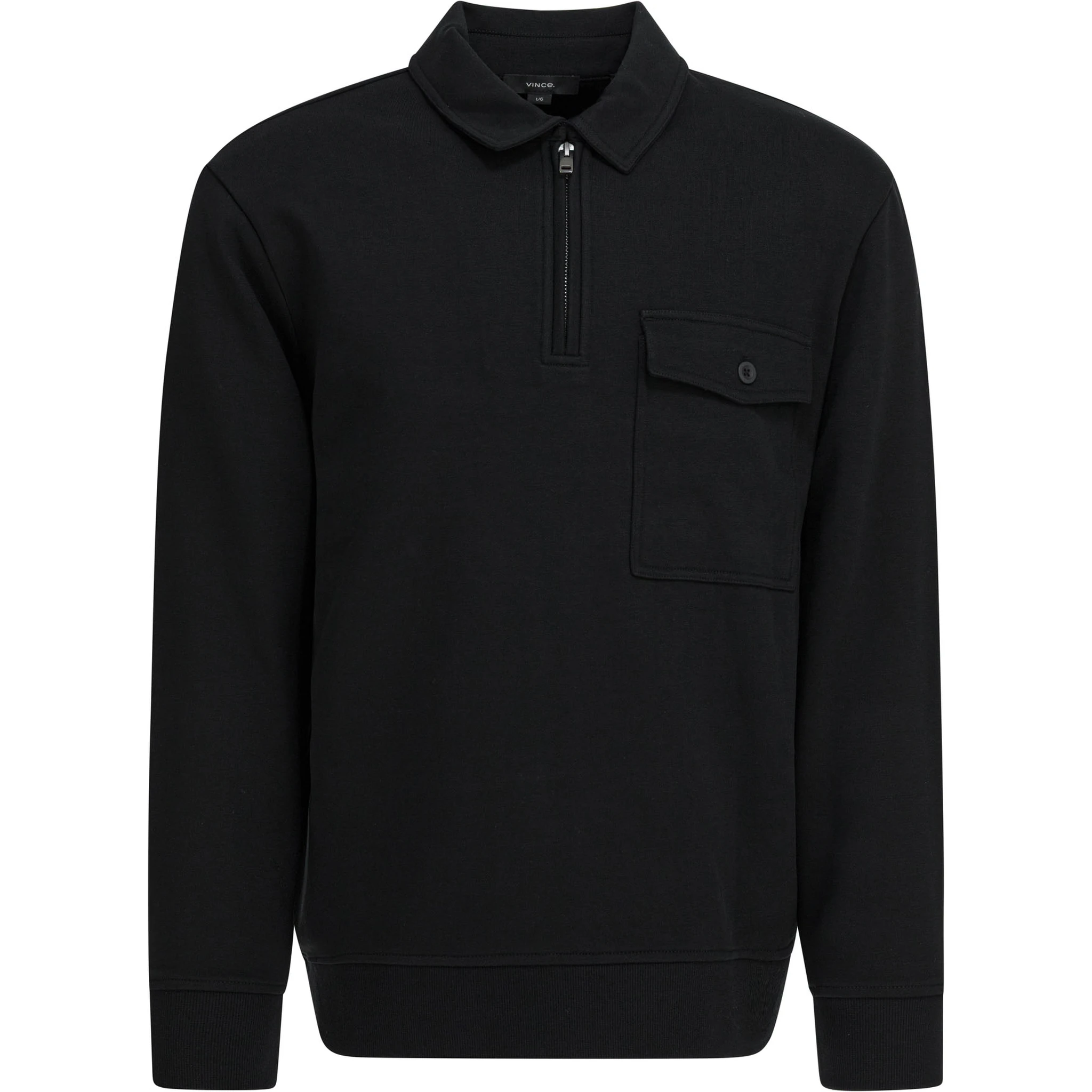Cotton blend zippered polo shirt