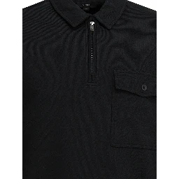 Cotton blend zippered polo shirt