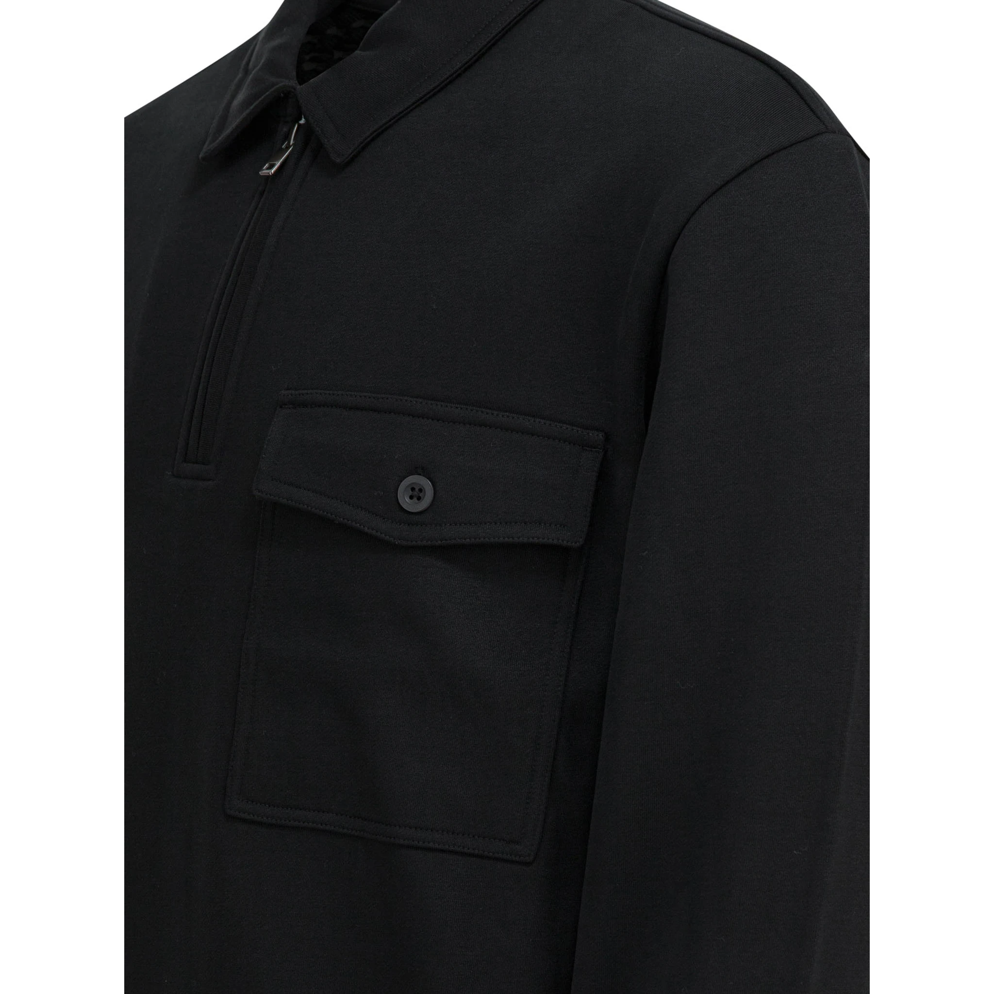 Cotton blend zippered polo shirt