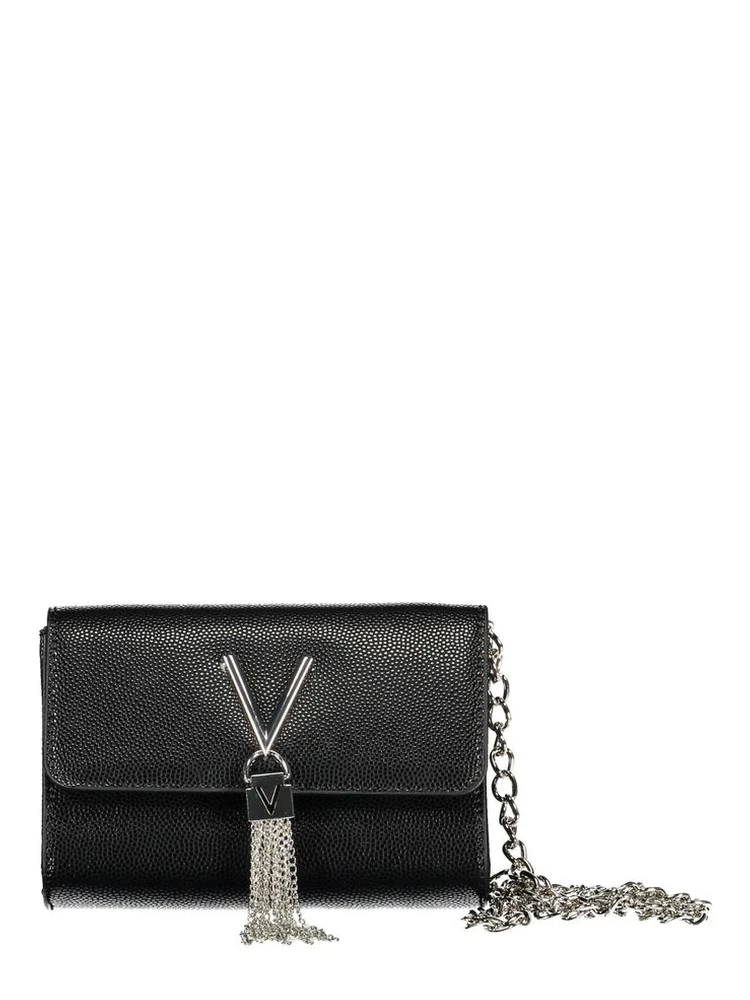Black Polyurethane Women's Shoulder Bag