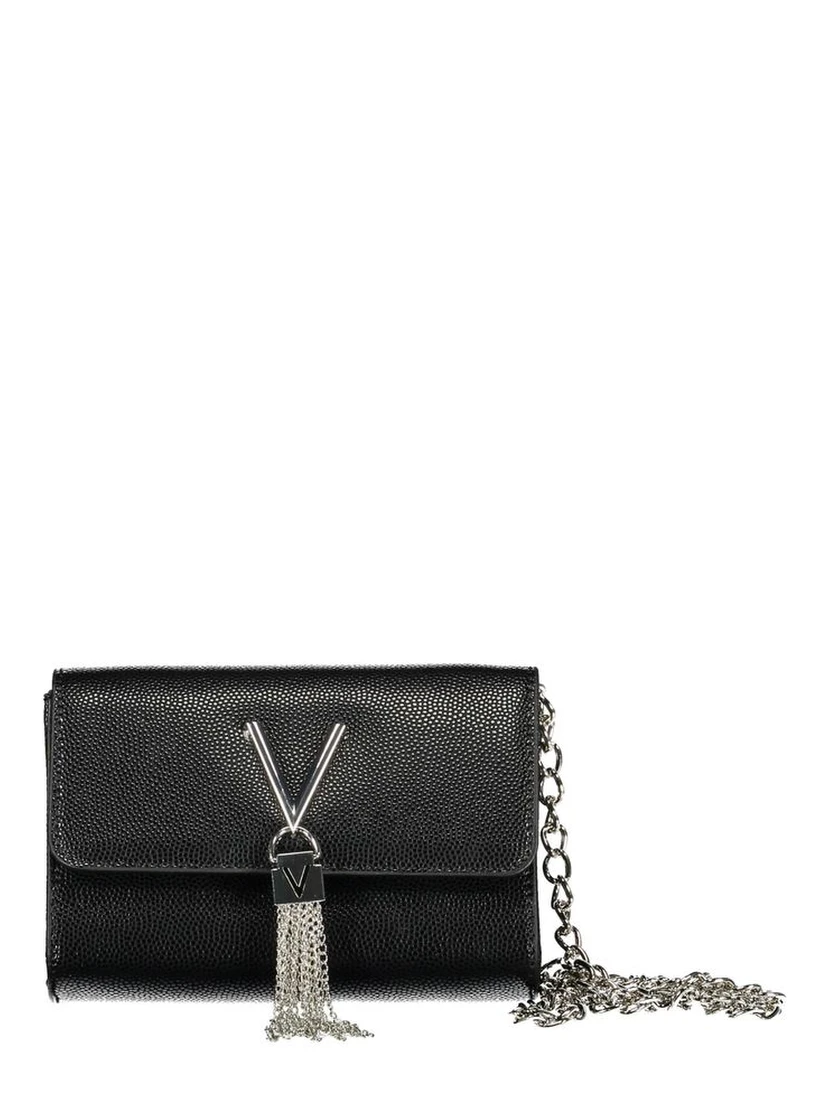Black Polyurethane Women's Shoulder Bag