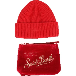 Ribbed velvet beanie pouch