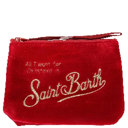 Ribbed velvet beanie pouch