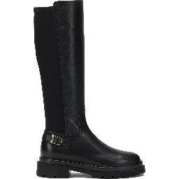 Leather knee-high boots