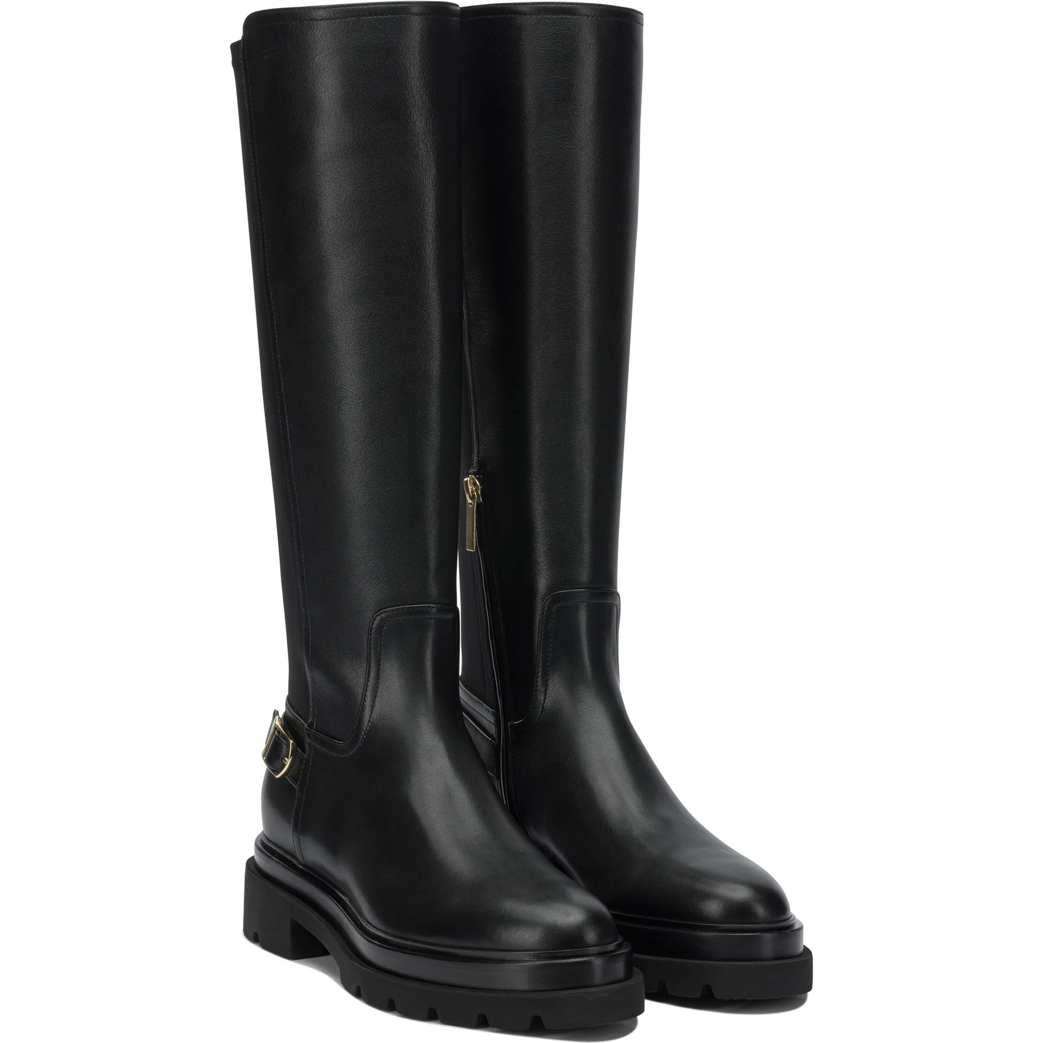 Leather knee-high boots