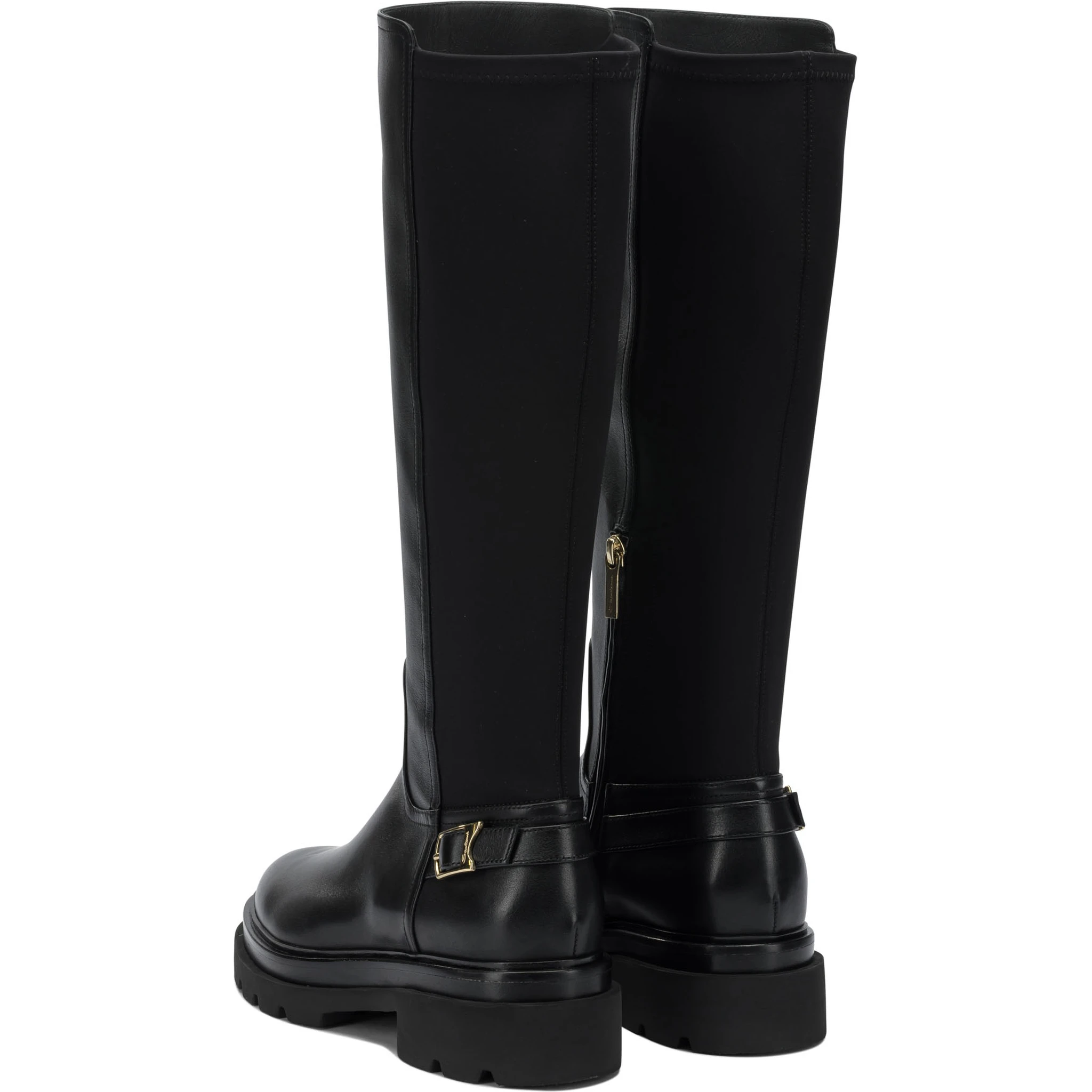Leather knee-high boots