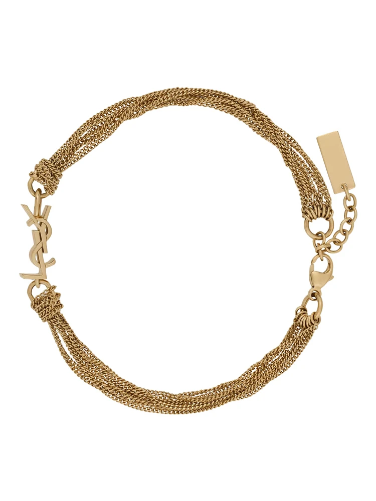 Metallic Bracelet with Cassandre Charm and Adjustable Lobster Closure in Brass Woman alternative