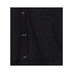 Knitwear V-neck Long Sleeve Top In Black