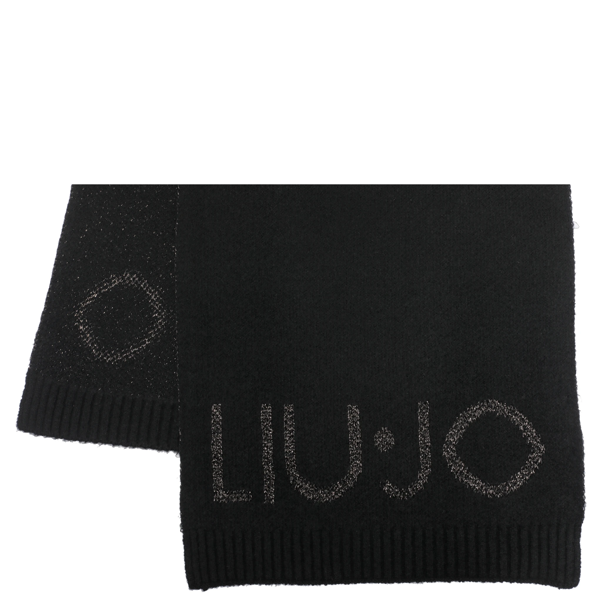 logo-embroidered fringe scarf