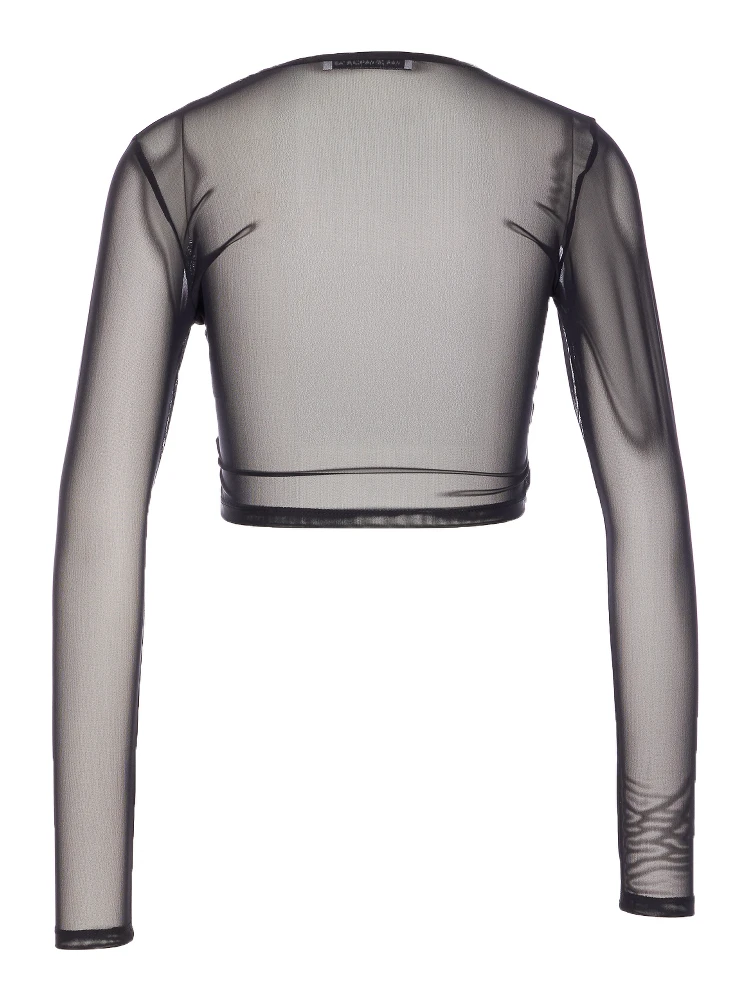 mesh crew-neck top alternative