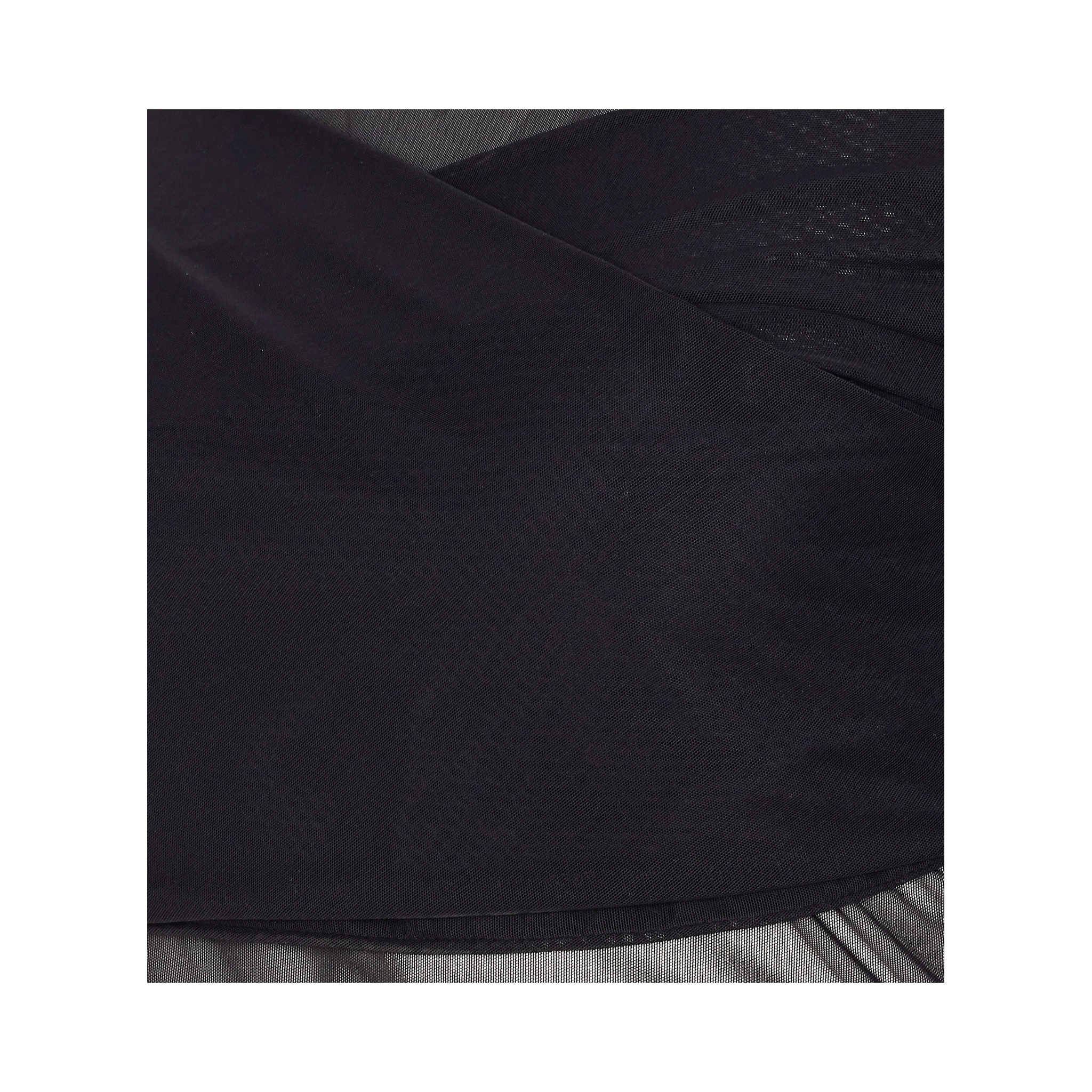 mesh crew-neck top