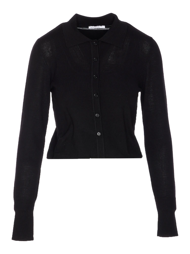 button-front collar cardigan