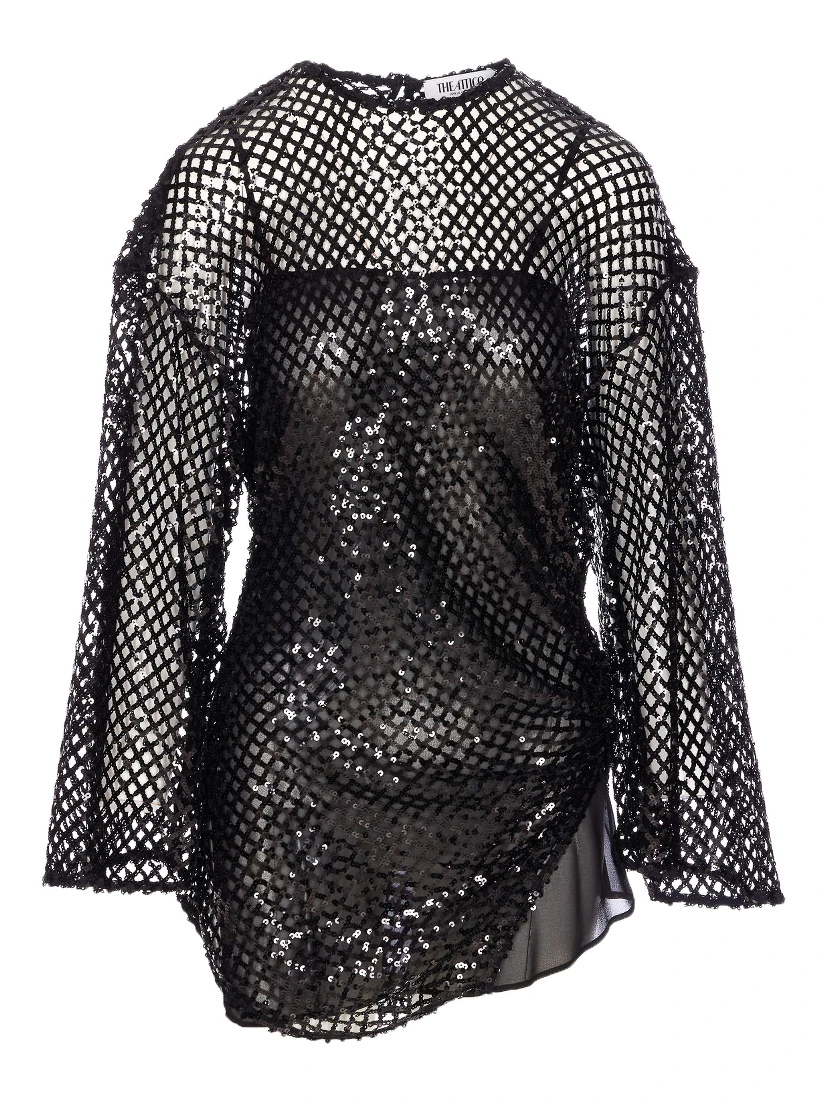 Black Sequin Mini Dress