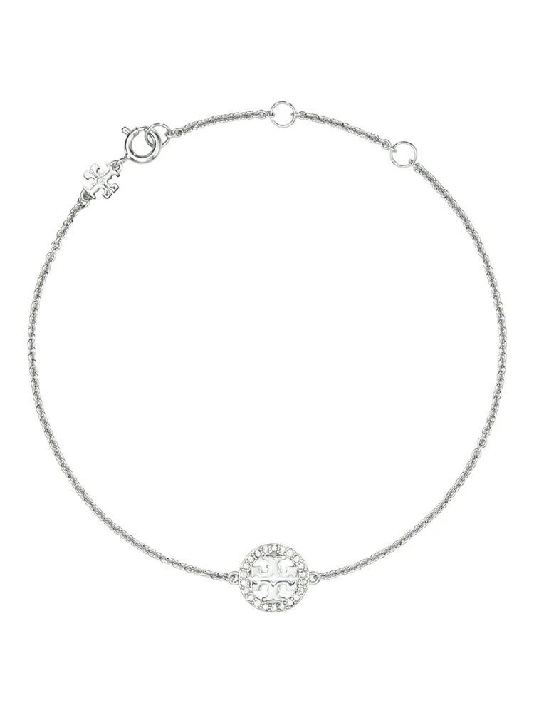 Miller Metallic Chain-Link Bracelet with Double T Charm and Crystal Embellishments in Brass Blend Woman