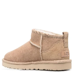 Beige Ultra Mini Boots in Suede Woman