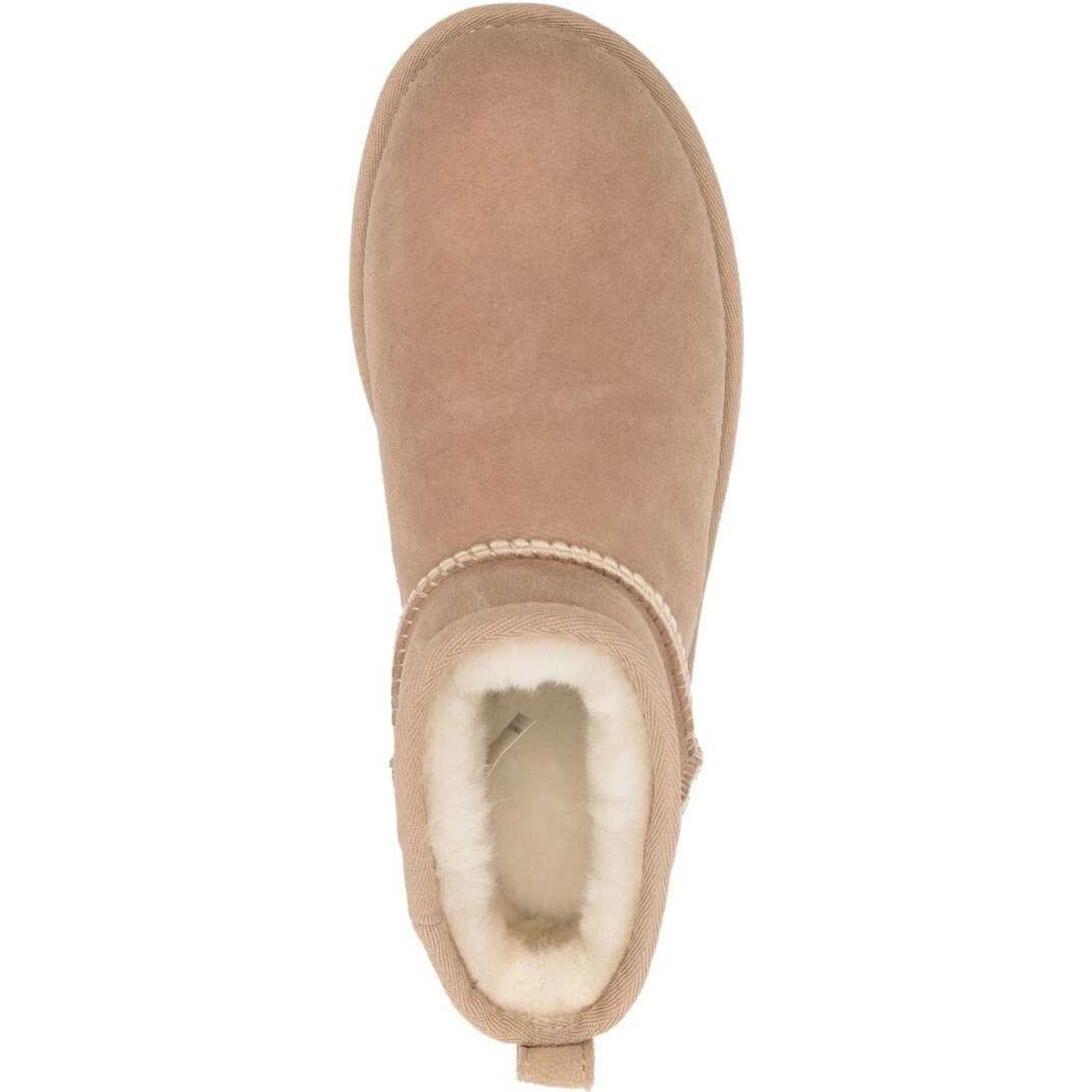 Beige Ultra Mini Boots in Suede Woman