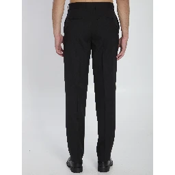 Wool gabardine trousers