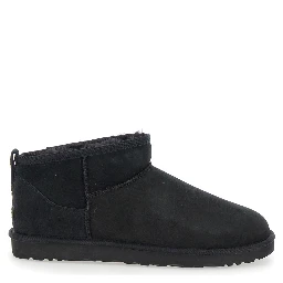 Ultra Mini Black Boots in Suede Woman