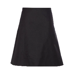 Flared Black Skirt In Silk Blend