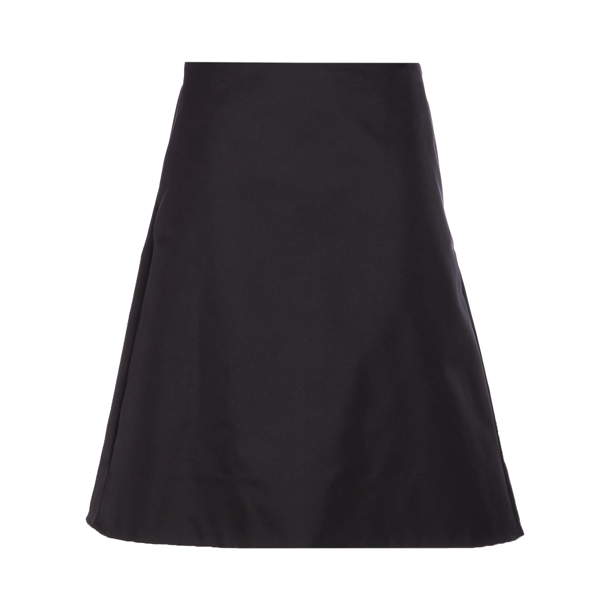 Flared Black Skirt In Silk Blend