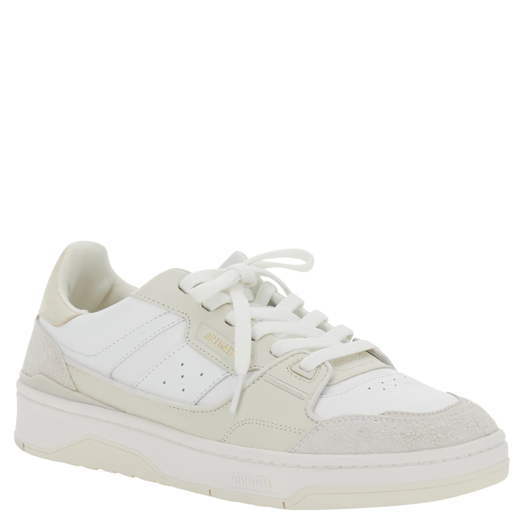 Clay Beige Sneakers with Suede Panels and Logo Patch on the Tongue in Leather Man