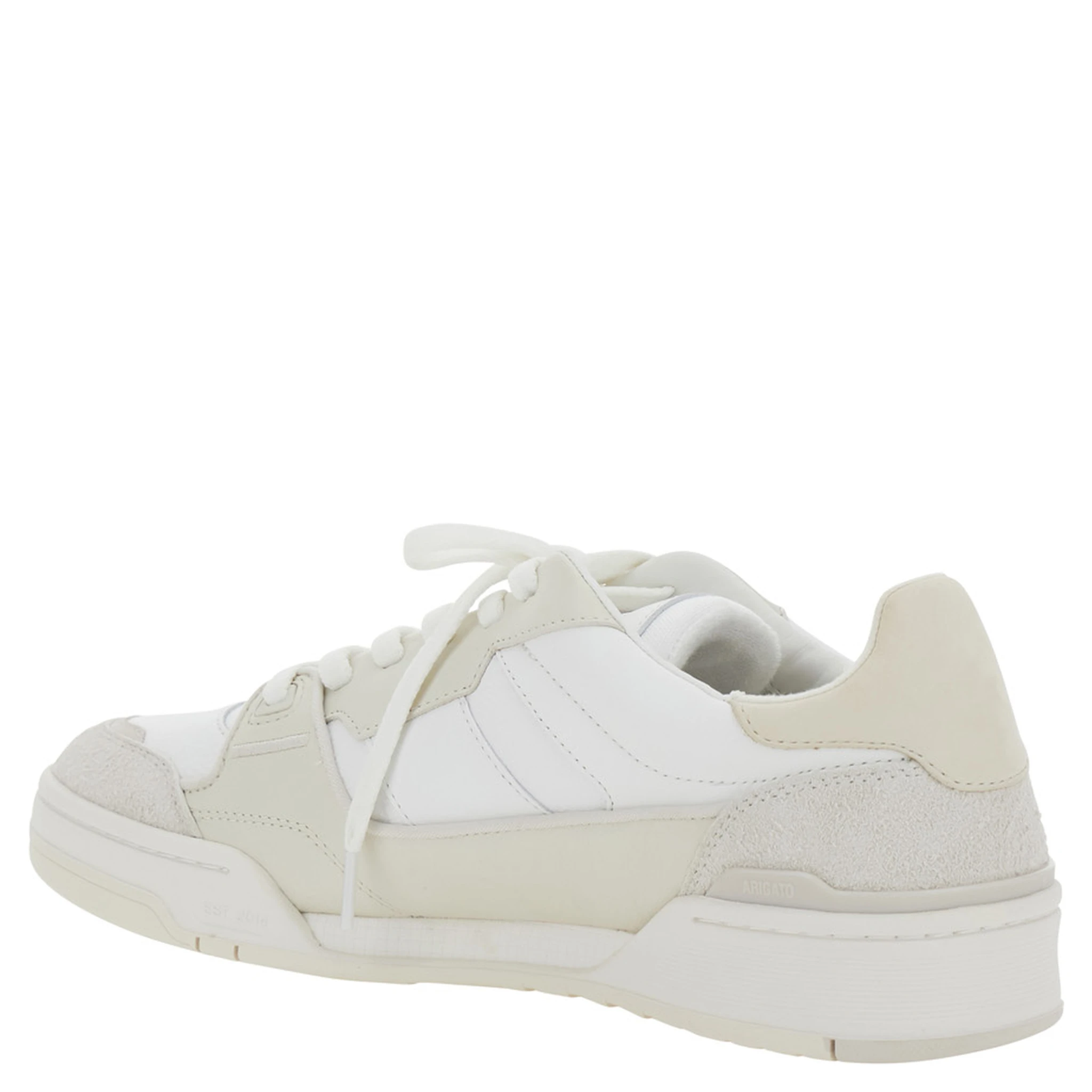 Clay Beige Sneakers with Suede Panels and Logo Patch on the Tongue in Leather Man
