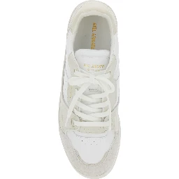 Clay Beige Sneakers with Suede Panels and Logo Patch on the Tongue in Leather Man