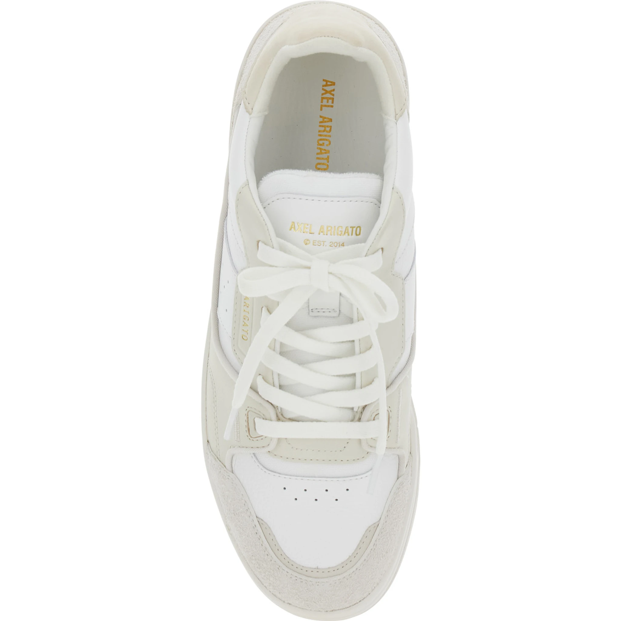 Clay Beige Sneakers with Suede Panels and Logo Patch on the Tongue in Leather Man