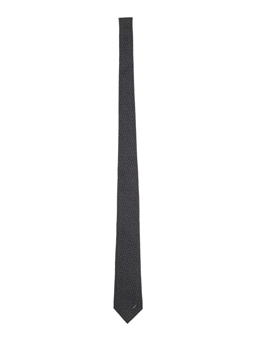 SILK TIE WITH CLAMPS