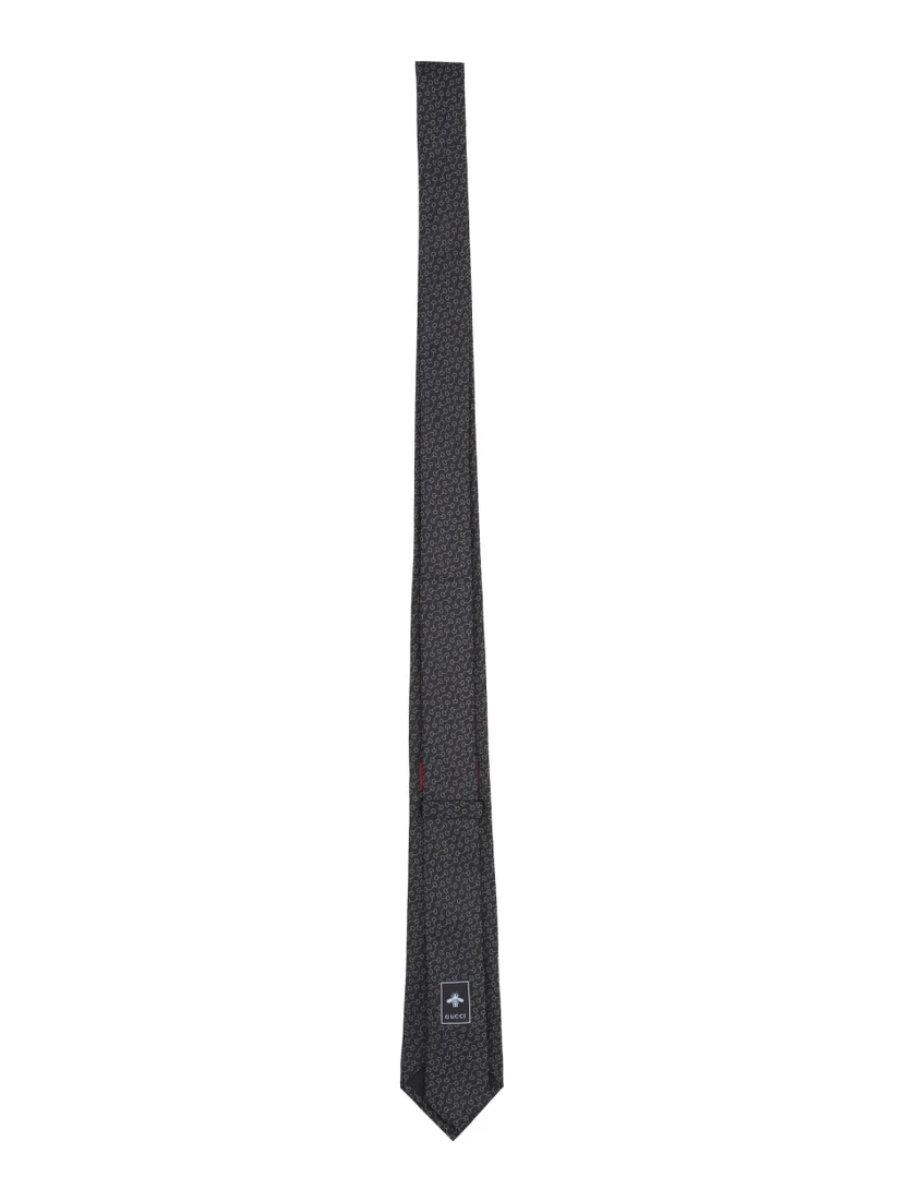 SILK TIE WITH CLAMPS