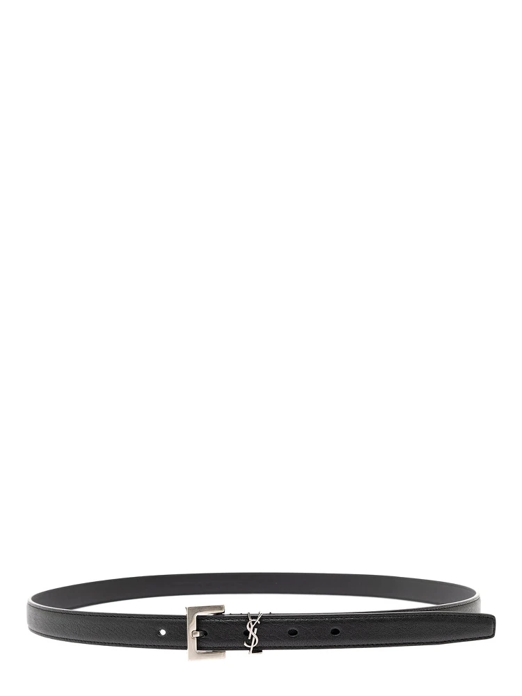 Soft Leather Belt with Metal Buckle Man YSL