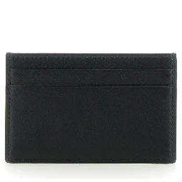 Black Card Holder with Double G Plaque on the Front in Leather Man