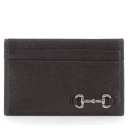 Brown Card Holder with Horsebit on the Front in Leather Man
