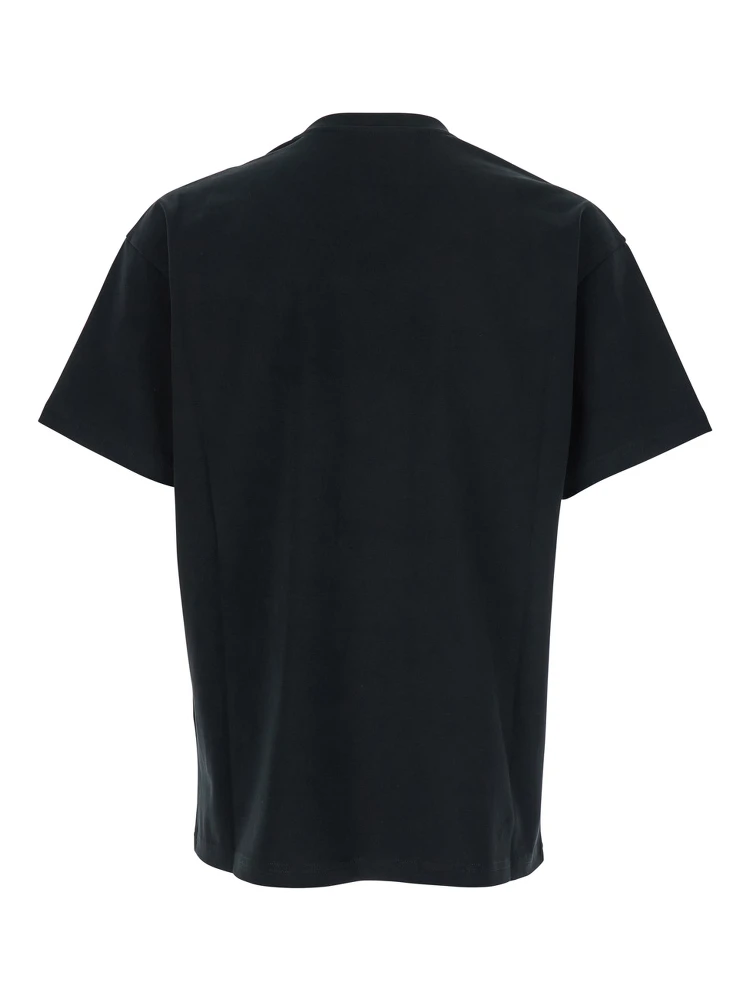 Black T-Shirt with Maxi Logo on the Front in Cotton Man alternative