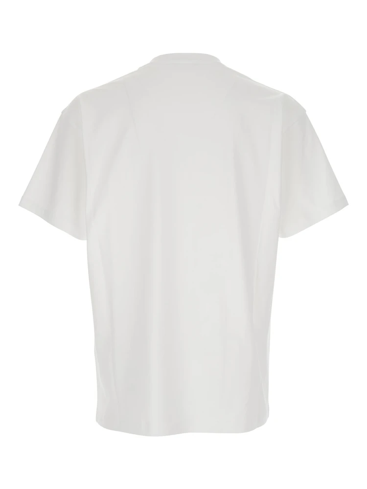 White T-Shirt with Maxi Logo on the Front in Cotton Man alternative