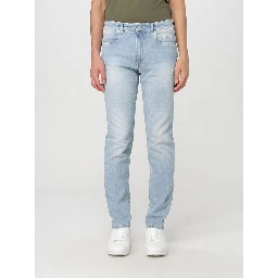 Blue Denim Straight-Leg Jeans