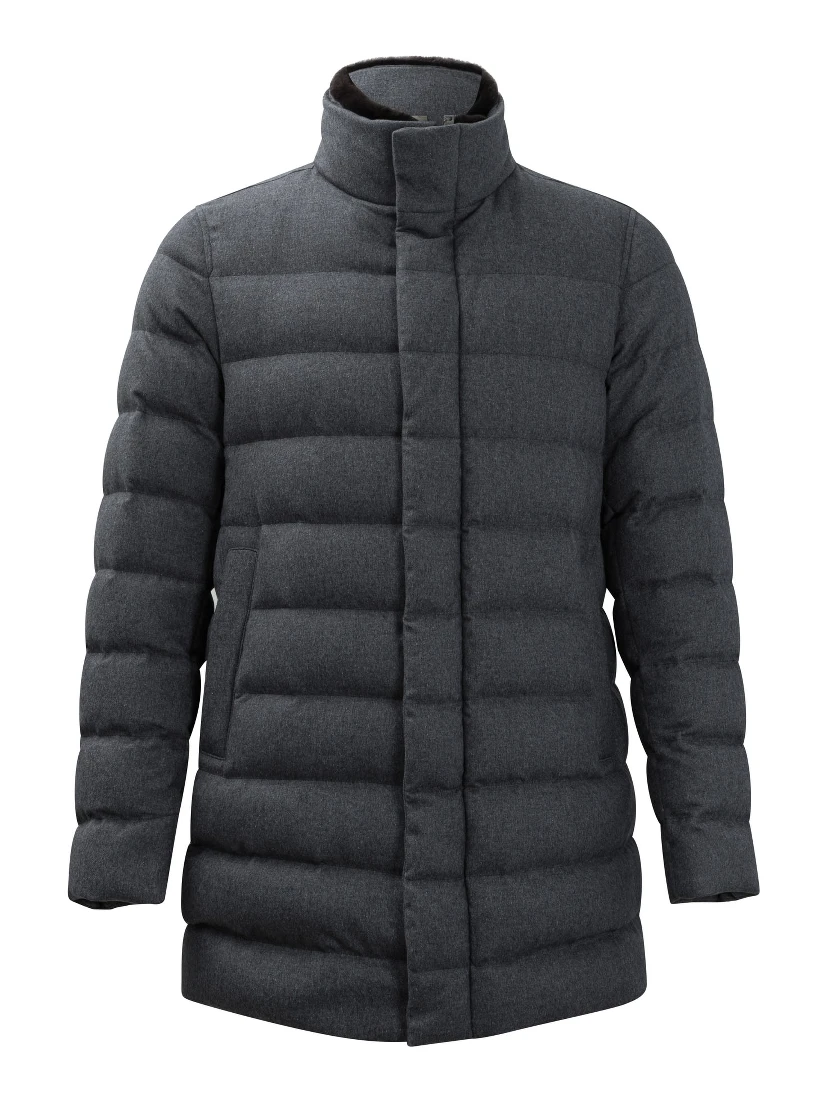 Silk and cashmere down jacket
