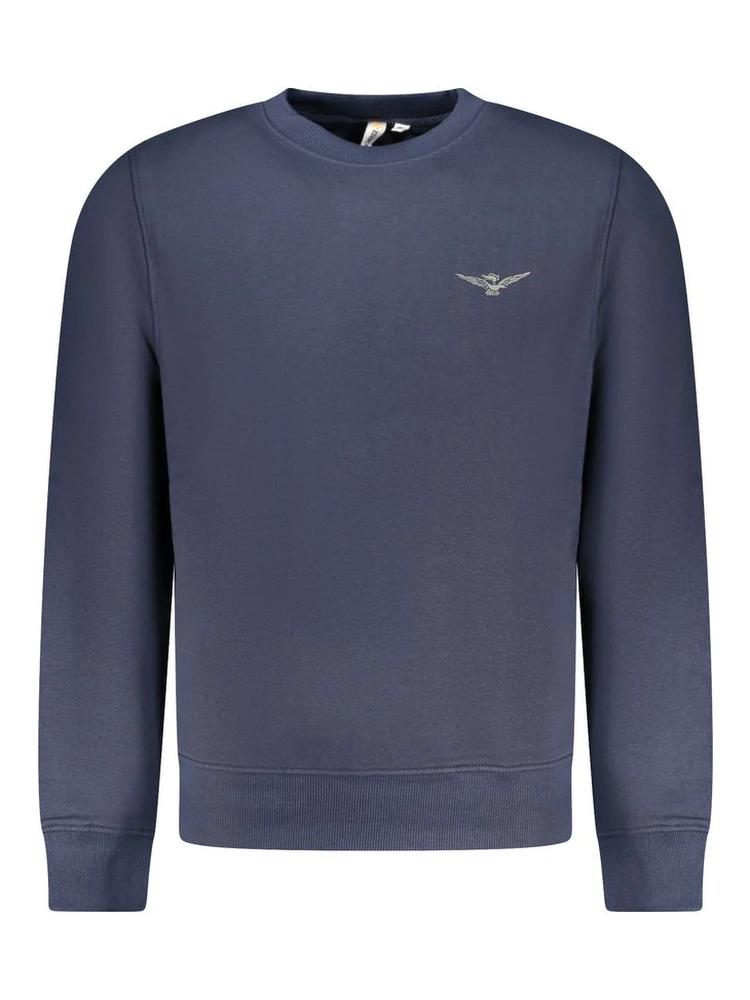 Blue Cotton Men Sweater