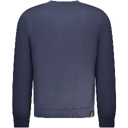 Blue Cotton Men Sweater