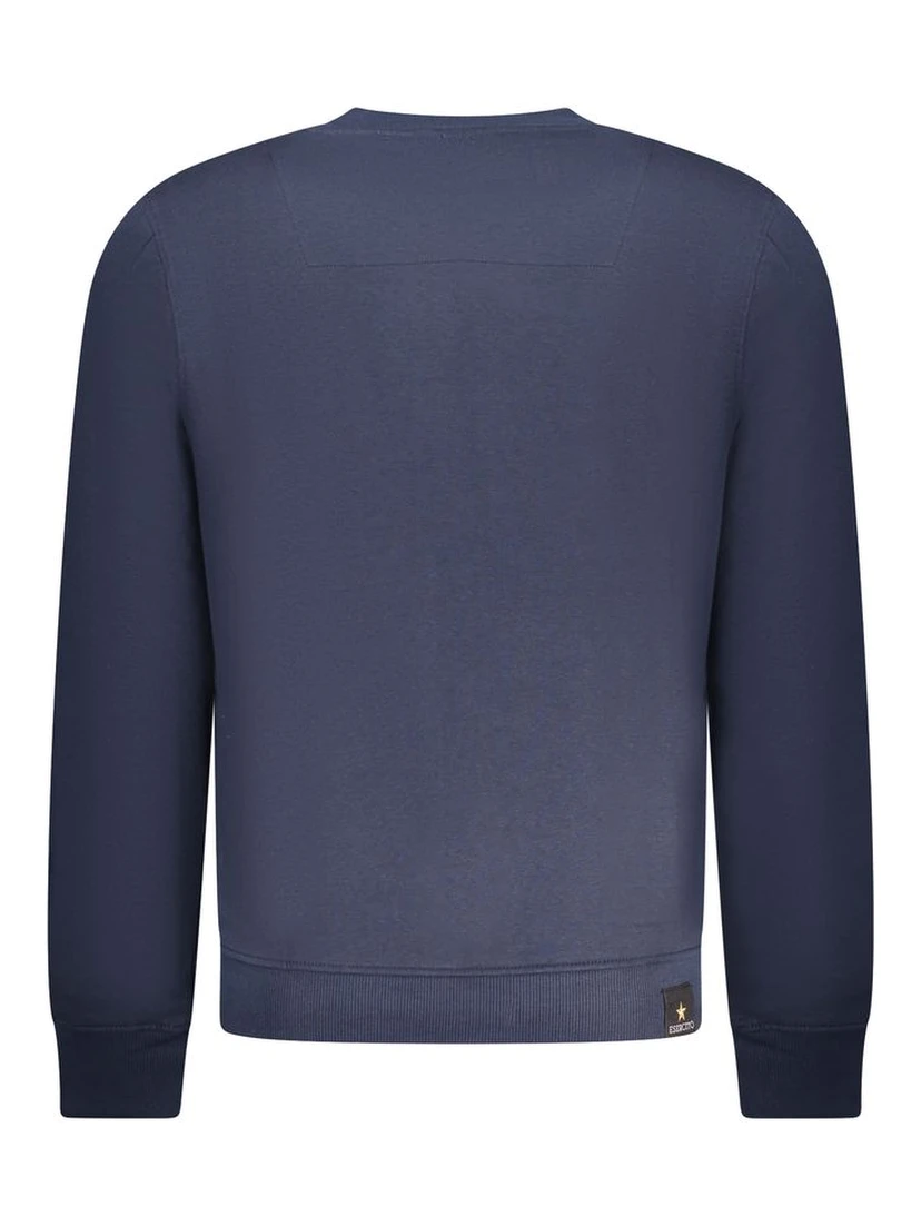 Blue Cotton Men Sweater