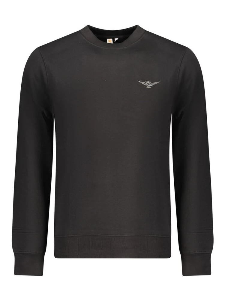 Black Cotton Men Sweater