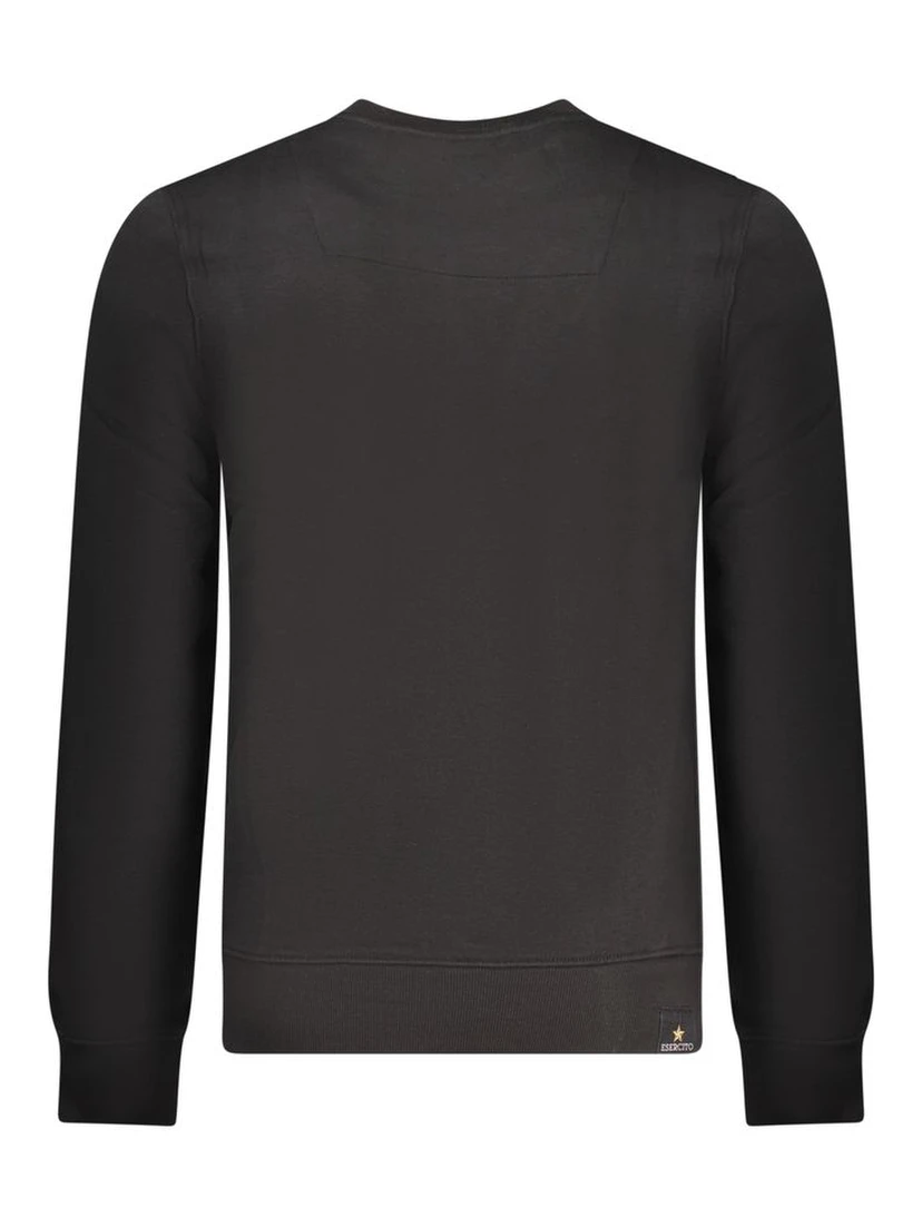 Black Cotton Men Sweater