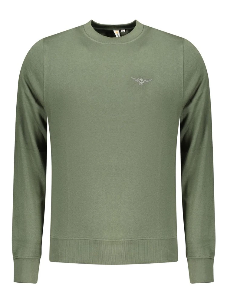 Green Cotton Men Sweater