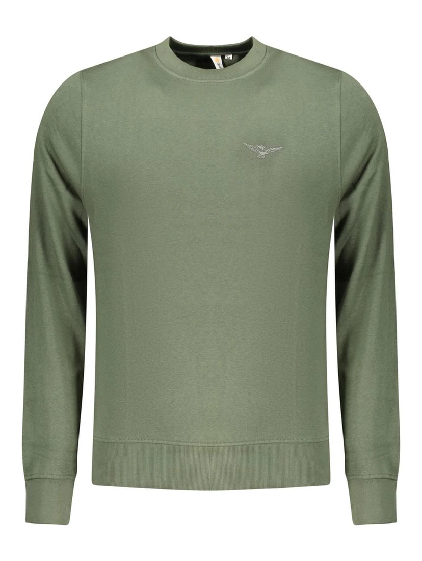 Green Cotton Men Sweater
