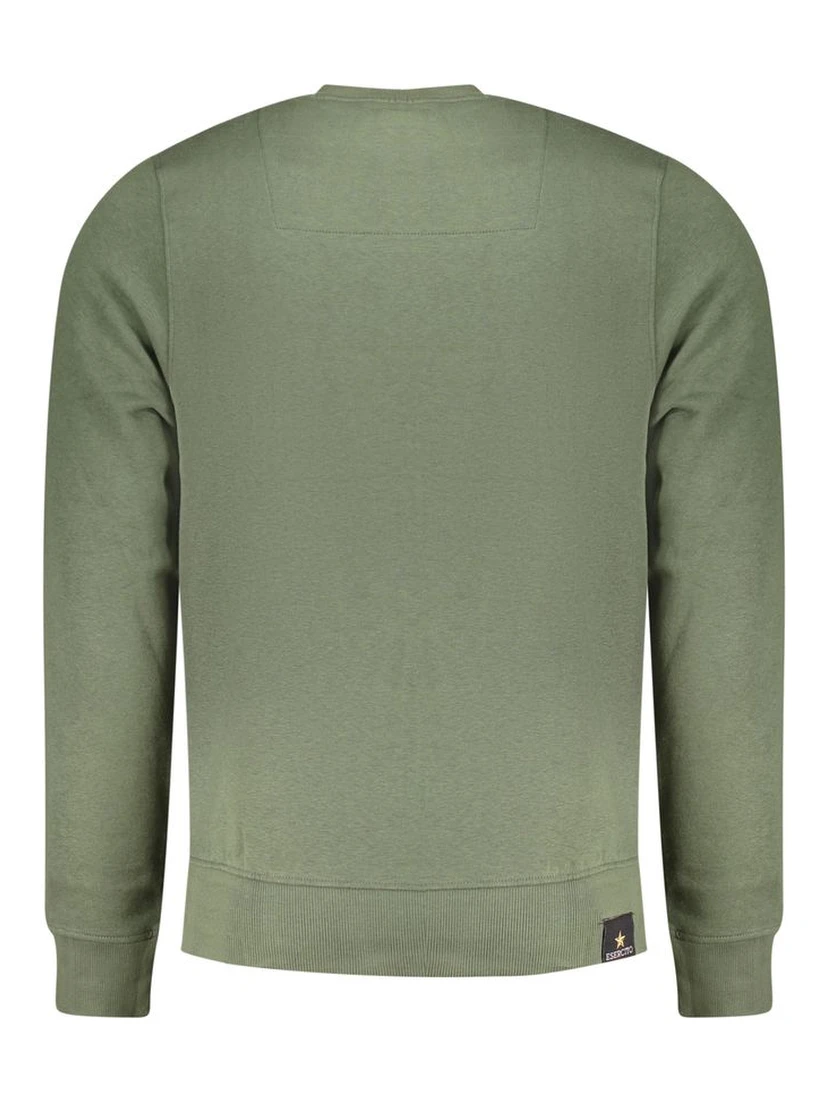 Green Cotton Men Sweater