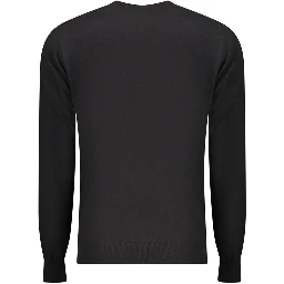 Black Cotton Men Sweater