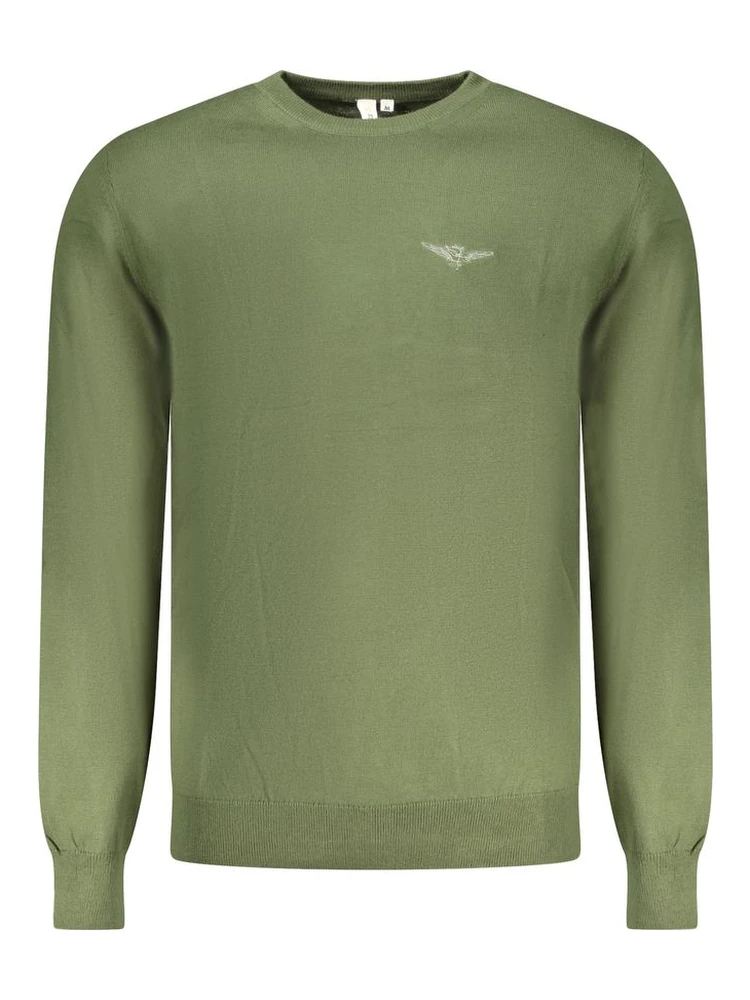 Green Cotton Men Sweater