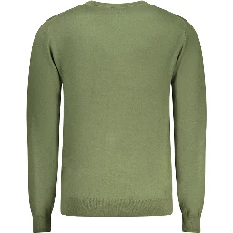 Green Cotton Men Sweater