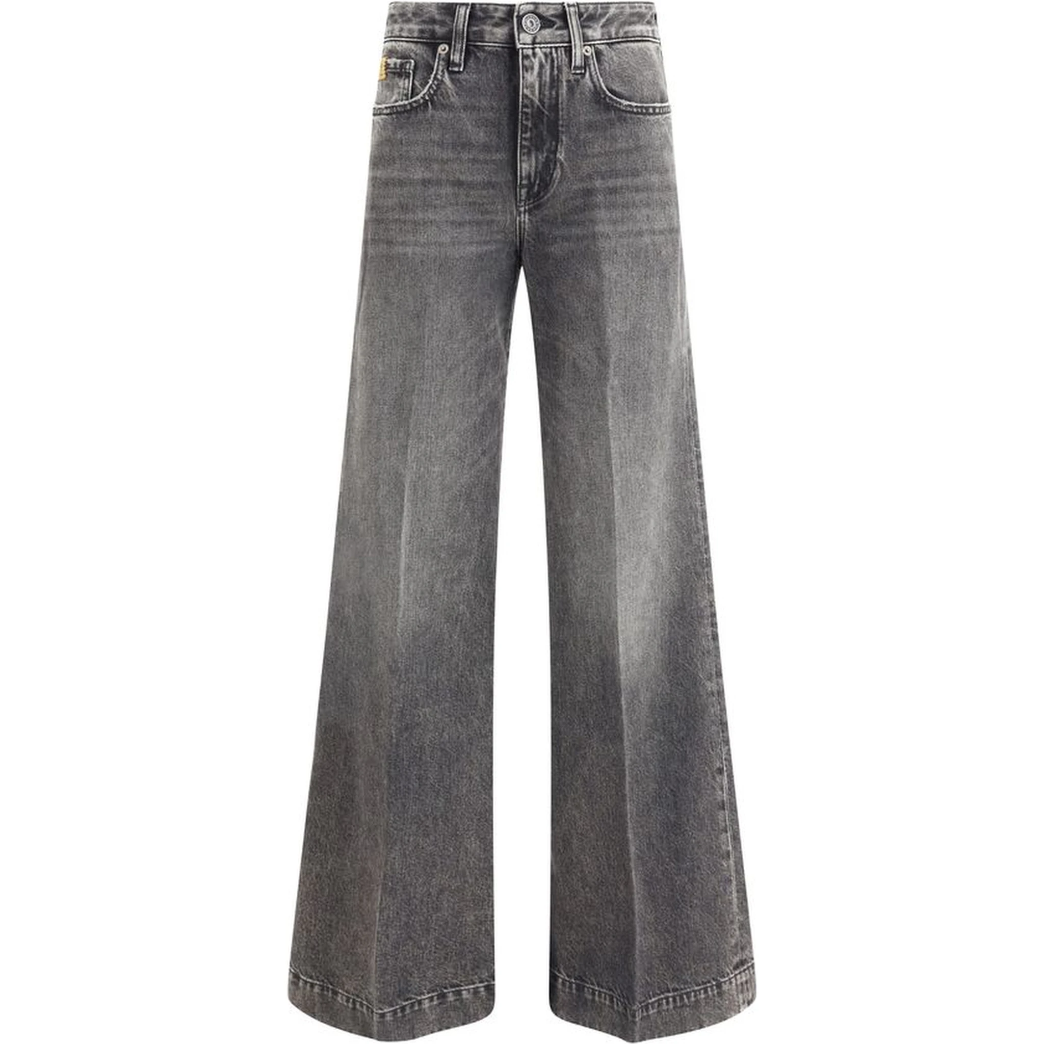 Gray Cotton Relaxed Fit Jeans