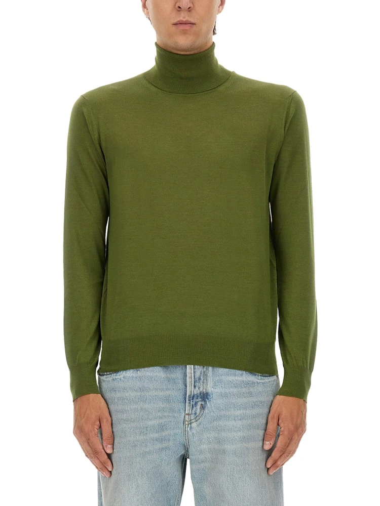 CASHMERE, WOOL AND SILK TURTLENECK